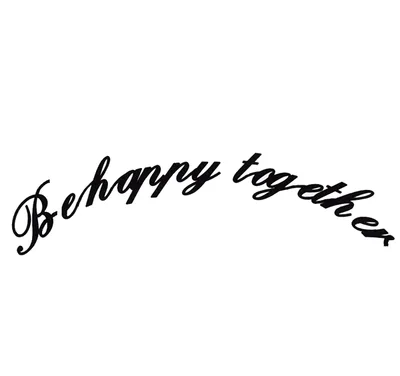 【エアブラシ ボディージュエリー ヘナタトゥー用ステンシル】Be happy together (一緒に幸せになろう) W:18cm