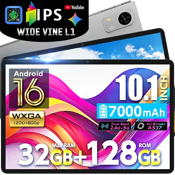 【今なら5%OFF値引き】 タブレット 10インチ Wi-Fiモデル Android 16 大容量 128GB ROM 8コア CPU 7000mAh Wi-Fiモデル SD1TB対応 画面 本体 アンドロイド 小学生 タブレットPC 子供用 サブ機 Android16 TECLAST 正規品 M50T クーポン9/24迄