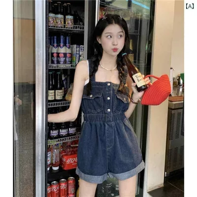 サロペット レディース オーバーオール ショートパンツ デニム 短パン 大きいサイズ ゆったり 体型カバー 着痩せ ハイウエスト 工装パンツ カジュアル 普段使い 春夏