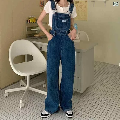 サロペット レディース オーバーオール デニムパンツ ワイドパンツ ゆったり カジュアル ジーパン ズボン 体型カバー 着痩せ 大きいサイズ ボトムス ジーンズ 長ズボン ワークパンツ ストレート パンツ 伸縮性 オールインワン つなぎ サスペンダーパン