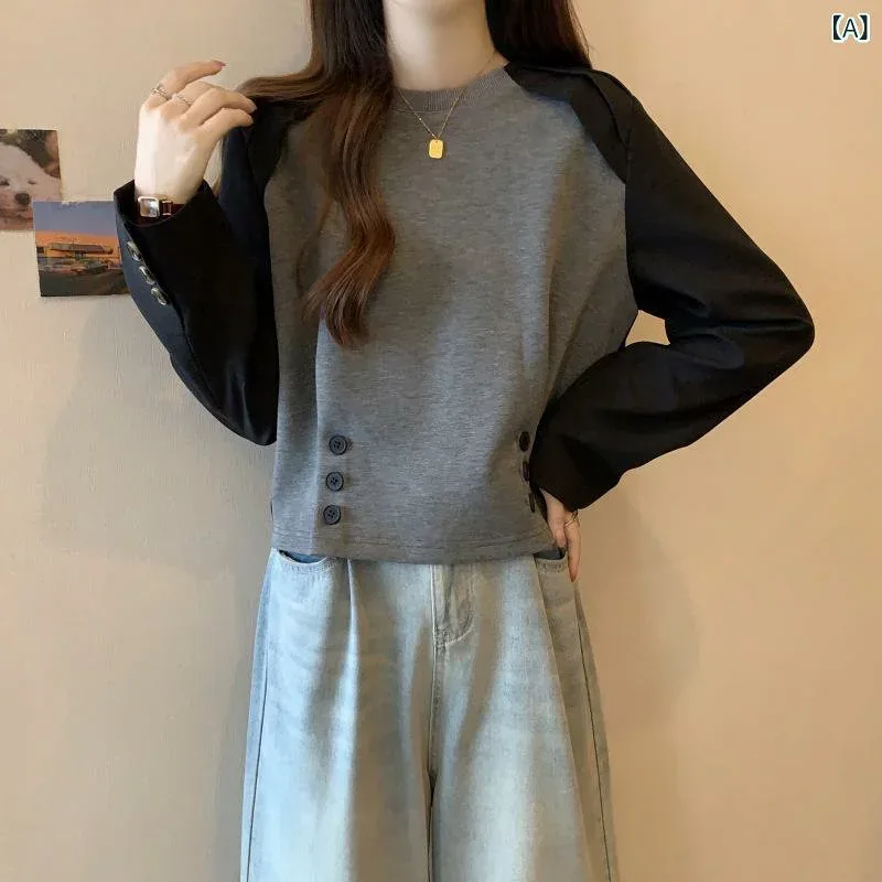 長袖Tシャツ レディース 春秋 トップス カットソー ゆったり 大きいサイズ 体型カバー 着痩せ お腹周り 隠れる デザイン性 おしゃれ カジュアル 普段使い ラグランスリーブ 無地 シンプル 伸縮性 柔らかい インナー 重ね着 体系カバー 細見え 二の
