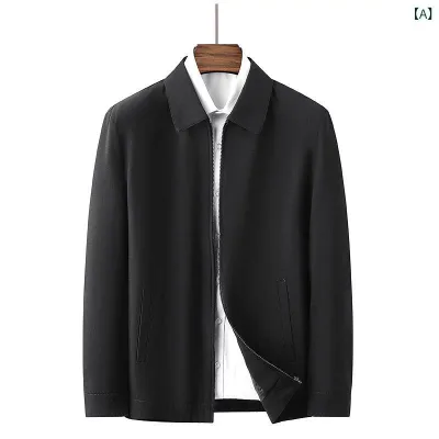 Jacket, Men's, Outerwear, Tops, Jumper, Blouson, Overlay, Collared, Stand Collar, Front Opening, Front Button, Large Size, Loose, Covers Body Shape, Slimming, Looks Slim Around the Stomach, For Commuting, Everyday Use, Casual, Office Casual, Business, Plain, Simple