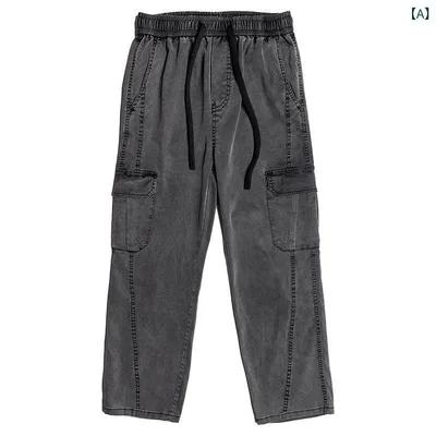 パンツ 男性用 メンズ ズボン カジュアルパンツ カーゴパンツ ワークパンツ ボトムス 日系 レトロ ウォッシュ加工 ストレート ワイドパンツ 多ポケット ゆったり 大きいサイズ 体型カバー 着痩せ お腹周り カバー 通勤用 アウトドア 普段使い コット