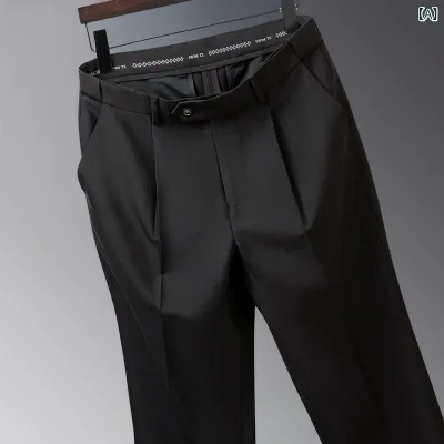 パンツ 男性用 カジュアル 春夏 ストレート スラックス 伸縮性 四面弾性 テーパードパンツ ウエストゴム 青年用 薄手 形態安定 ビジネスパンツ 大きいサイズ ゆったり 体型カバー 着痩せ お腹周りカバー 仕事着 普段使い 通勤用 スラックスパンツ ス