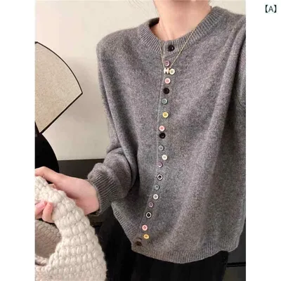 ニット レディース 秋冬 長袖 カーディガン トップス カシミヤ風 柔らかい ボタン付き マルチカラー 暖か 体型カバー ゆったり 大きいサイズ 細見え お腹周り 二の腕カバー 着痩せ 切り替えデザイン エレガント 高級感 普段使い 通勤用 カジュアル
