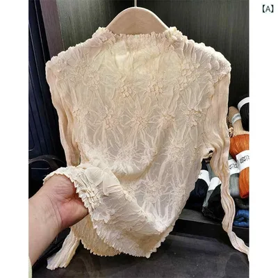 トップス レディース 長袖 カットソー エンボス加工 立体柄 ブラウス ゆったり 体型カバー 着痩せ 細見え 大きいサイズ プラスサイズ 伸縮性 上品 きれいめ 質感 高見え 高級感 華やか カジュアル お呼ばれ オフィス 通勤 普段使い 無地 シンプル