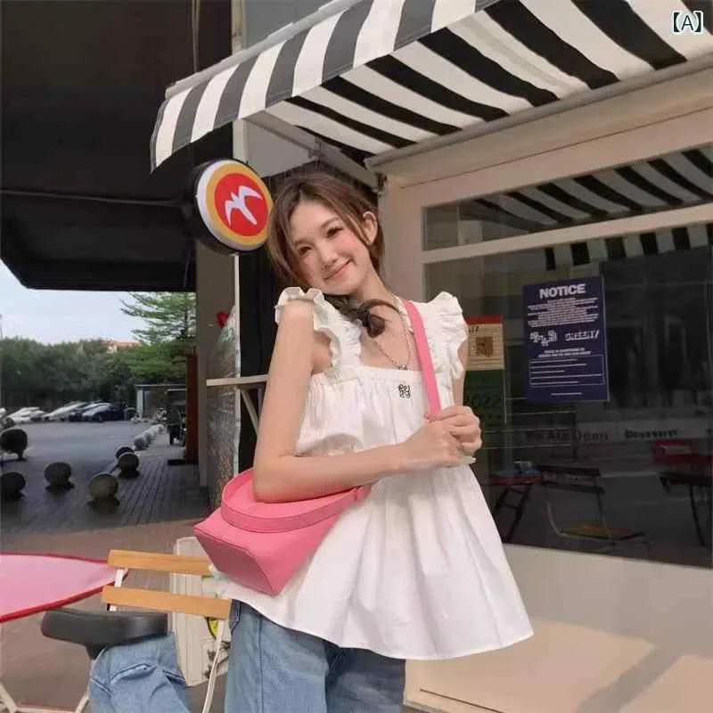 キャミソール レディース ノースリーブ トップス フリル ホルターネック タンクトップ 夏服 韓国風 かわいい おしゃれ 上品 きれいめ 切り替え デザイン感 無地 着痩せ 細見え 体系カバー プラスサイズ ゆったり お腹周りカバー 普段着 デート 通勤