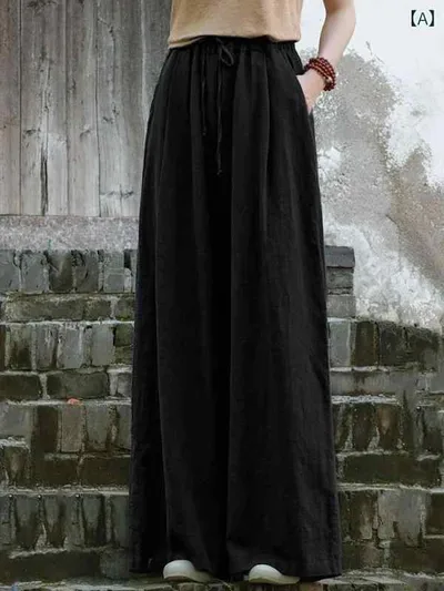 ワイドパンツ レディース 春夏 綿麻 パンツ ボトムス ズボン ゆったり 大きいサイズ 体型カバー リネン混 コットン カジュアル ナチュラル ウエストゴム 着痩せ ハイウエスト ゆるパンツ 無地 涼しい 通気性 柔らかい 部屋着 普段使い 普段着 お出