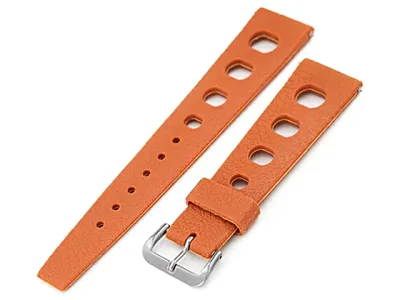 20mm MiLTAT 時計ベルト ラバー オレンジ ラリー ブラッシュドバックル ストレートエンド