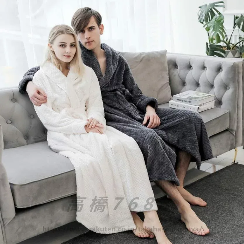 Free Shipping Bathrobe Gown Men's Women's Blanket Room Wear Cold Protection Long Couple Unisex Stylish Pajamas Washable Warm Fluffy Matching Look Cute Loungewear Warm Baby Gift Breastfeeding Gift Present Autumn/Winter