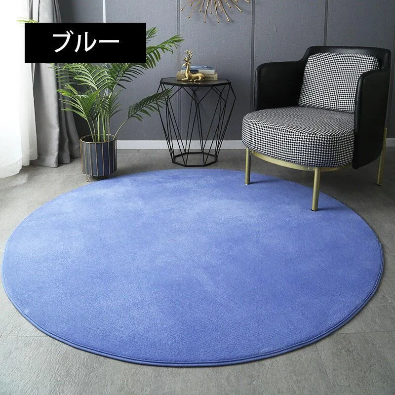 ラグマット 無地12色 洗える 低反発 最大200cm らぐ マイクロファイバー 丸い 厚手 低反発 マットリビング 円 直径 滑り止め 大判 円形 リビング 子供 円型 いすマット 椅子マット 丸 ラグ