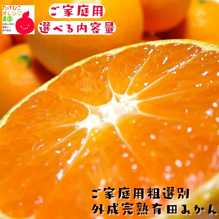 【予約】ご家庭用 粗選別 外成 完熟 有田みかん 3kg~10kgまでお好みの内容量が選択可能_ 訳あり フルーツ 果物 送料無料 ミカン くだもの 産地直送 温州みかん 美味しい 和歌山 和歌山県 有田 自宅用 不揃い