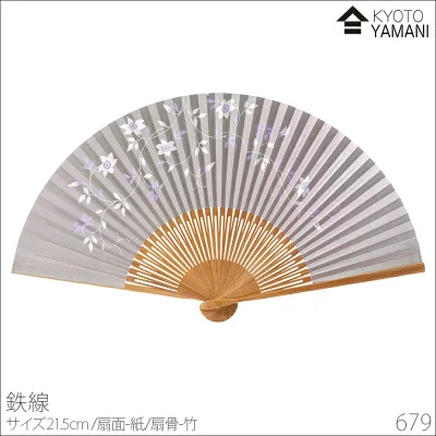 【メール便送料無料】扇子【鉄線 679p】紙箱付 ギフトに最適 おしゃれな扇子ギフト包装無料女性用 母の日 プレゼント 敬老の日