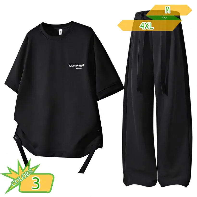 500円OFFクーポン セットアップ メンズ 夏服 半袖 ゆったり 体型カバー スウェット 上下セット Tシャツ ワイドパンツ ストレート カジュアル ルームウェア 部屋着 スポーツウェア 薄手 大きいサイズ takushistore