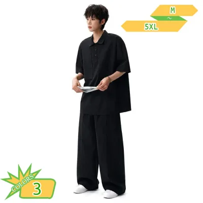 1000円OFFクーポン メンズ セットアップ 体型カバー ポロシャツ 半袖 ハーフパンツ 上下セット カジュアル 部屋着 夏物 涼しい 動きやすい 無地 襟付き ショートパンツ ゆったりサイズ おしゃれ 大きいサイズ スポーツウェア takushistore