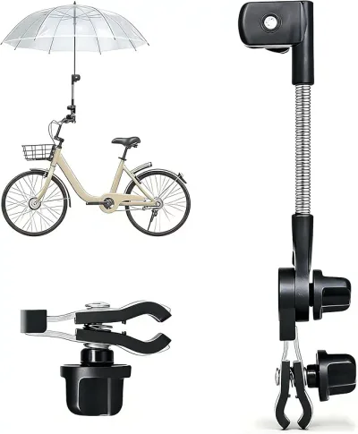 2個入り 自転車 傘ホルダー ベビーカー 傘スタンド 傘立て さすべえ 自転車用 30.5 CM 組立不要 取り外し簡単 晴雨日対策 日傘スタンド 傘の固定 ノブ 滑り止め 180°傾斜調節可能 傘差しホルダー 電動自転車/ベビーカー/車椅子/釣り 傘立てホルダー