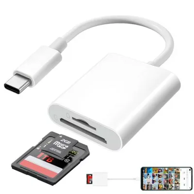 SDカードリーダー sdカード タイプc リーダー type-c カードリーダー USB 3.0 OTG機能 2in1 SD/TFカード 写真/ビデオ/ファイル iPhone18/Macbook/Android/USB Cなど機器に適用