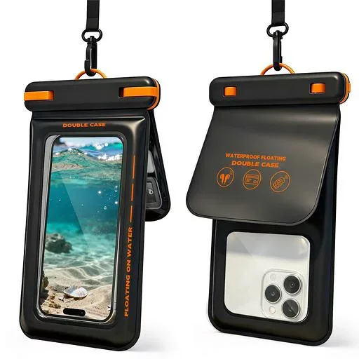 スマホ 防水ケース 【2026新·両面多機能·スポンジフロートバッグ + 防水バッグ】IPX8完全防水 水中タッチ対応 指紋認証/顔認証 高透過率画面 両手解放 ストラップ付き 浮く設計 iPhone/Android…