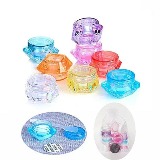 Wopanxye クリームケース 小分け容器 ケース 16個 5ml 化粧品 小分け丸ケース コスメ ジェル ボディクリーム 詰め替え容器 収納 かわいい 旅行 携帯 ビーズ ネイル収納ボックス 多色 クリーム…