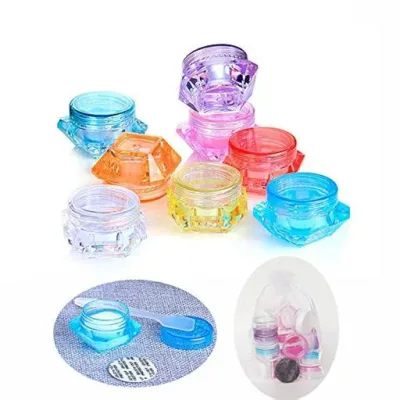 Wopanxye クリームケース 小分け容器 ケース 16個 5ml 化粧品 小分け丸ケース コスメ ジェル ボディクリーム 詰め替え容器 収納 かわいい 旅行 携帯 ビーズ ネイル収納ボックス 多色 クリーム…