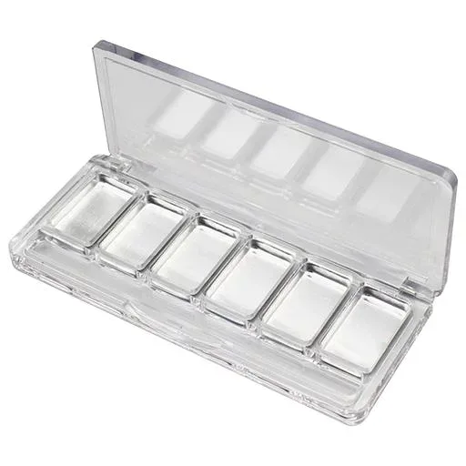 EsiFare メイクパレット 2個セット アイシャドウパレット 6グリッド 透明 空パレットアイシャドウ容器詰め替え リップパレット アイシャドウケース 手作りコスメ 小分け容器 手作り DIY 女…
