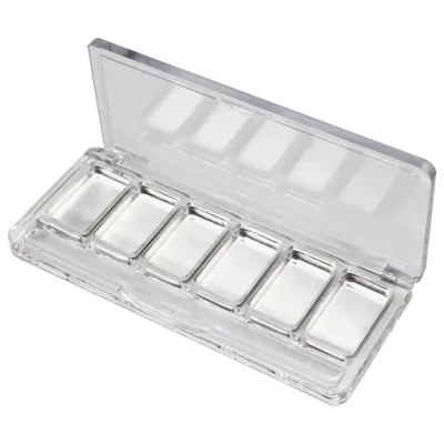 EsiFare メイクパレット 2個セット アイシャドウパレット 6グリッド 透明 空パレットアイシャドウ容器詰め替え リップパレット アイシャドウケース 手作りコスメ 小分け容器 手作り DIY 女…