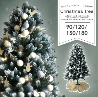 クリスマスツリー 雪化粧 オーナメント&ライト付 LEDライト 収納袋 収納ケース 収納 白 雪 ツリー ツリーセット ライト オーナメント オーナメントセット 90cm 120cm 150cm 180cm スリム おしゃれ 北欧 スノー