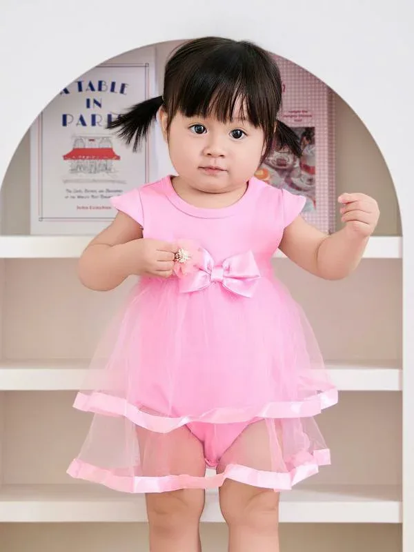 ワンピース ベビー服 女の子 6ヶ月 小さい月齢 春夏 セレモニードレス お宮参り チュールスカート Aライン 赤ちゃん 乳児 幼児 かわいい レース コットン