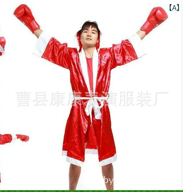 格闘技 男女兼用 ボクシングウェア 試合用トランクス マント付き タイボクシング ムエタイ キックボクシング 総合 格闘技ウェア コスチューム 舞台衣装 麻混 快適 練習用 トレーニングウェア 赤 黒 青