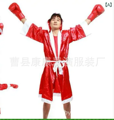 格闘技 男女兼用 ボクシングウェア 試合用トランクス マント付き タイボクシング ムエタイ キックボクシング 総合 格闘技ウェア コスチューム 舞台衣装 麻混 快適 練習用 トレーニングウェア 赤 黒 青
