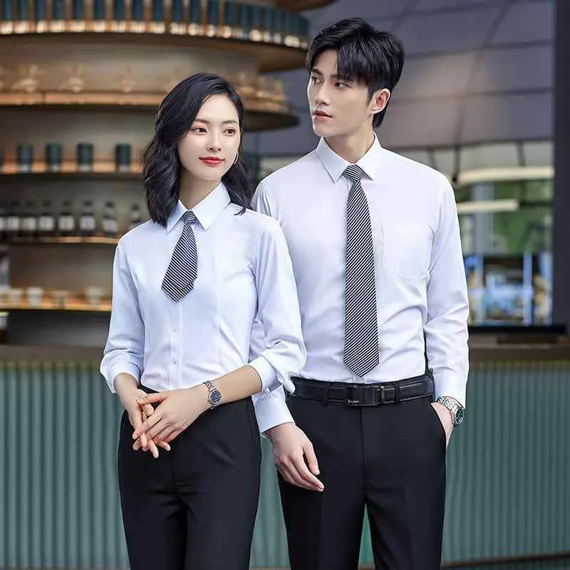 シャツ レディース メンズ 半袖 ブラウス オフィス 制服 ポリエステル 綿混紡 トップス 無地 通勤 就活 事務服 ビジネス フォーマル 白シャツ ブルー S M L XL XXL 3XL 4XL 5XL 6XL