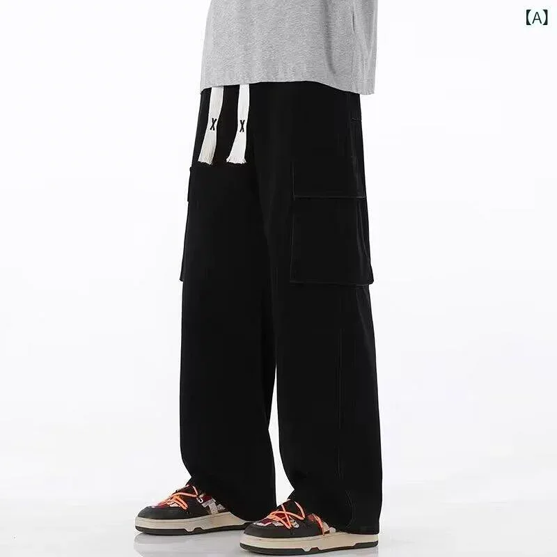 ジーンズ メンズ ゆったり ストレート カーゴパンツ ウォッシュ加工 デニムパンツ 多ポケット ワークパンツ V系 ズボン ジーパン Gパン 作業着 パンツ ボトムス オールシーズン