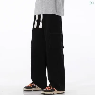 ジーンズ メンズ ゆったり ストレート カーゴパンツ ウォッシュ加工 デニムパンツ 多ポケット ワークパンツ V系 ズボン ジーパン Gパン 作業着 パンツ ボトムス オールシーズン