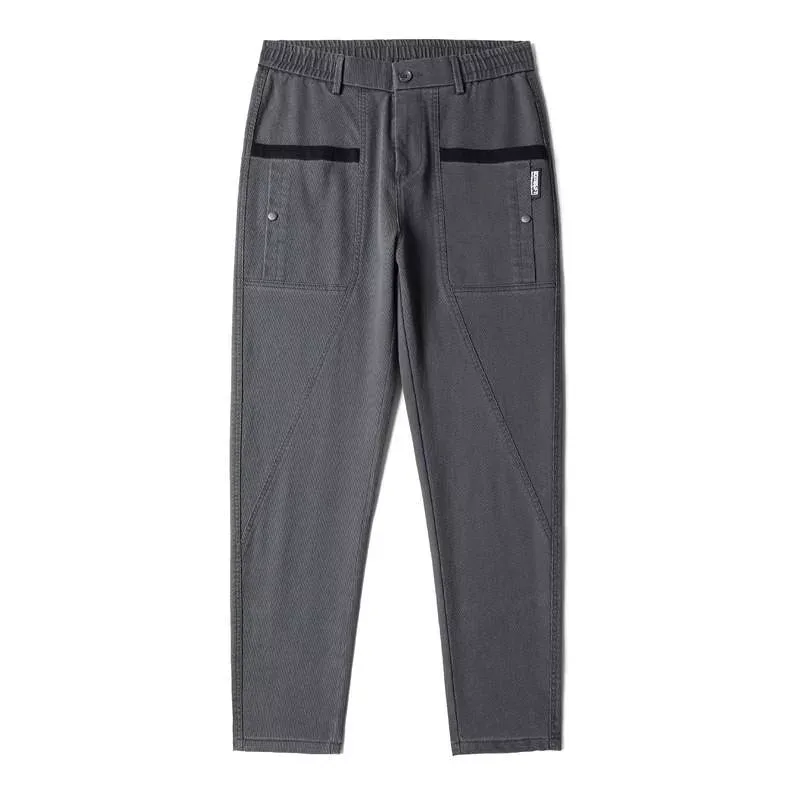 カジュアルパンツ 男性用 ファッション ストレートパンツ トレンド ビッグポケット 高品質 ワークパンツ メンズ 綿混紡 春秋 普段使い カーキ グレー ブラック
