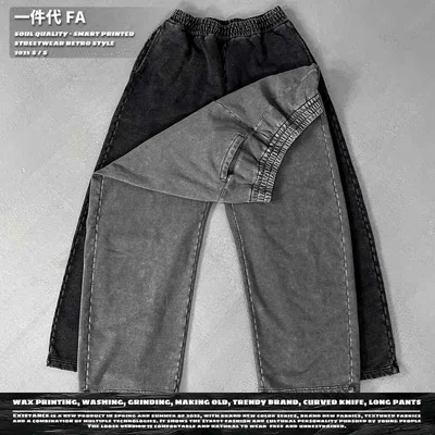 メンズ ワークパンツ 男性用 ロングパンツ 春秋 高腰 コットン100% ゆったり ストリート カジュアル 黒 グレー系