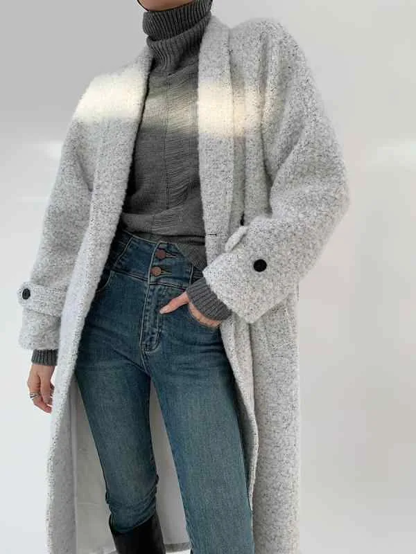 コート レディース ウール ロング丈 アウター 高級感 厚手 浴袍風 秋冬