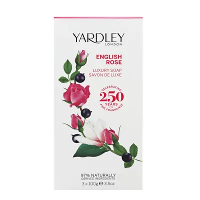 YARDLEY LONDON イングリッシュ ローズ ラグジュアリー ソープ 3個セット 100g×3 【フレグランス ギフト プレゼント 誕生日 石けん・ボディ洗浄料】【ENGLISH LAVENDER LUXURY SOAP】