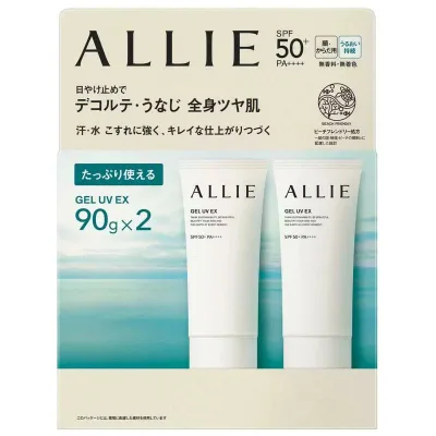 【3個セット】(日焼け止め ALLIE アリィー クロノビューティ ジェルUV EX 90g×2 SPF50+ PA++++ 顔・からだ用)カネボウ アリー 日やけ