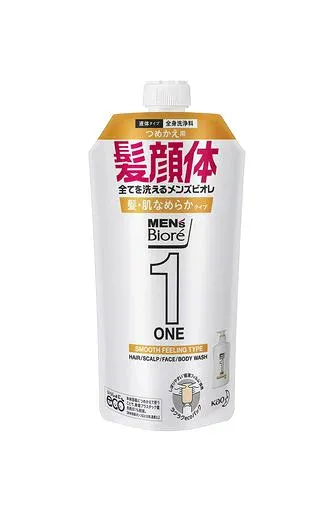 メンズビオレ ワン(ONE) オールインワン 全身洗浄料 髪・肌なめらかタイプ フローラルサボンの香り つめかえ用 340ml 《 髪 ・ 顔 ・ 体 全てを洗える メンズビオレ》 ボディソープ