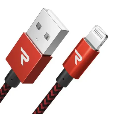 Rampow iPhoneライトニングケーブル 【iPhone対応 / Apple MFi認証】 赤 2m 高耐久ナイロン編み製