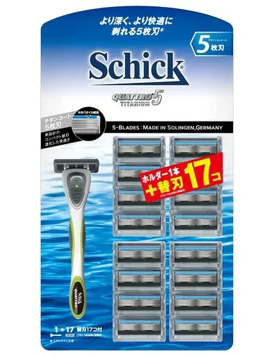 Schick(シック) クアトロ5チタニウム 5枚刃 クラブパック ホルダー(刃付き+替刃16コ入) 髭剃り カミソリ