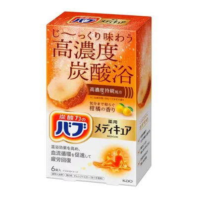 バブ メディキュア 柑橘の香り 6錠入 高濃度 炭酸 温泉成分 (泡の数バブの10倍)