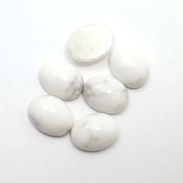 ハウライト (マグネサイト) 【オーバルカボション】 約5x7mm ルース 1個 裸石 天然石