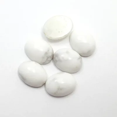 ハウライト (マグネサイト) 【オーバルカボション】 約5x7mm ルース 1個 裸石 天然石