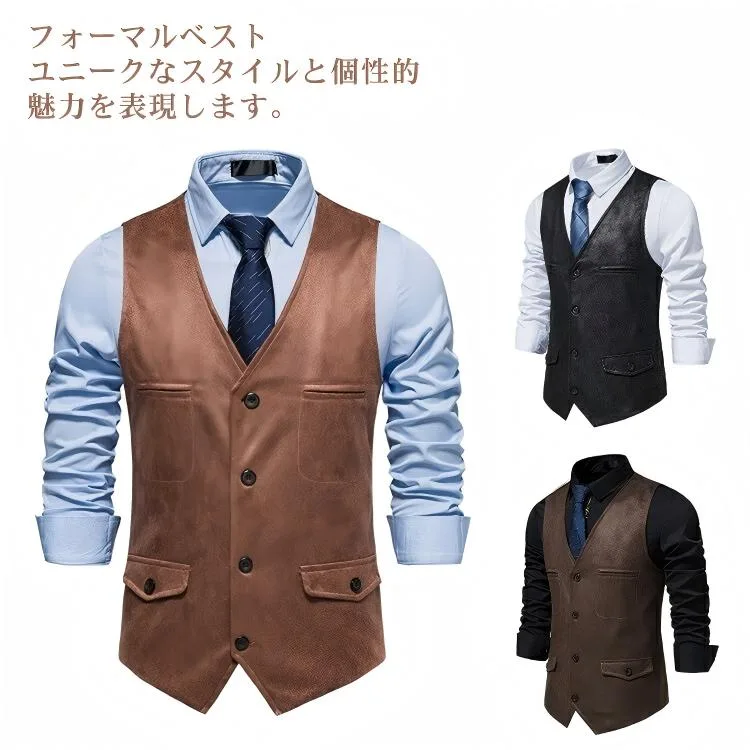 スーツベスト ビジネスバスト ジレ 通勤ベスト ノースリーブバスト制服 事務服 衣装 メンズ メンズファッション カジュアル職業 ビジネス 無地 大きいサイズ カッコイイ フォーマル