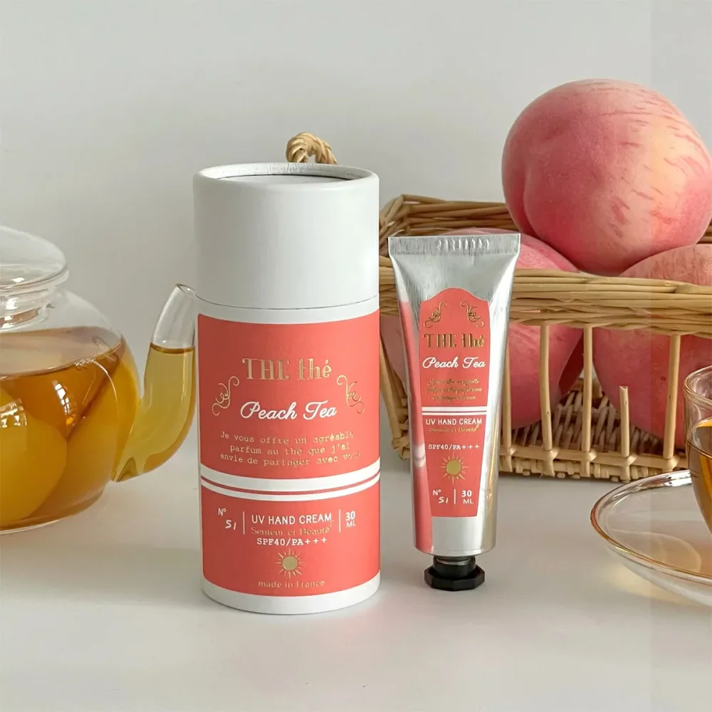 【限定品】Senteur et Beaute UVハンドクリーム (ピーチティー) BOX入り サンタール・エ・ボーテ 数量限定 30ml THE thé ザ・ティー フランス製 【 誕生日 プレゼント お返し ギフト 女性 友達 コスメ ギフト 】