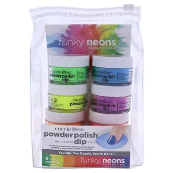 【月間優良ショップ受賞】 Cuccio Pro Pro Powder Polish Nail Colour Dip System - Funky Neons Neon Yellow, Neon Green, Neon Orange, Neon Tangeri 送料無料 海外通販
