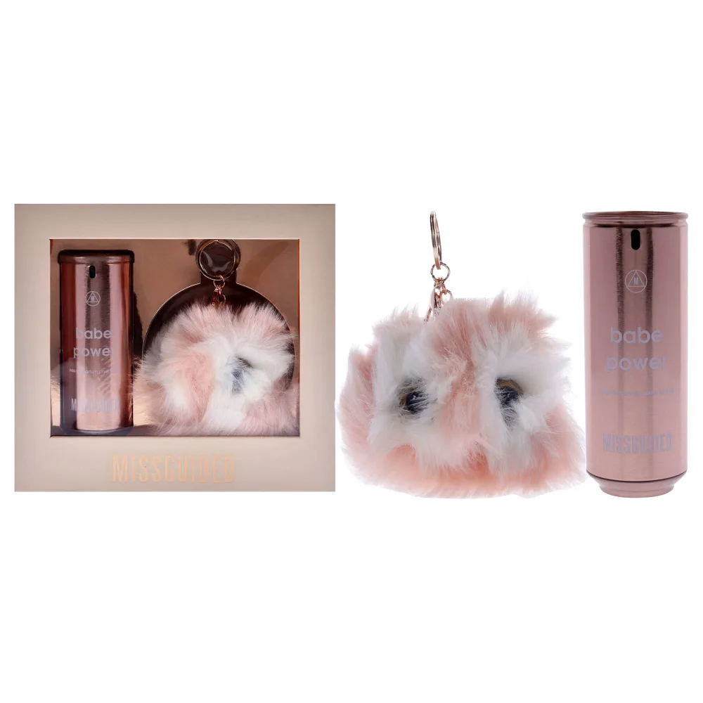 Missguided Babe Power by Missguided for Women - 2 Pc Gift Set 2.7oz EDP Spray, Pom Pom Keyring