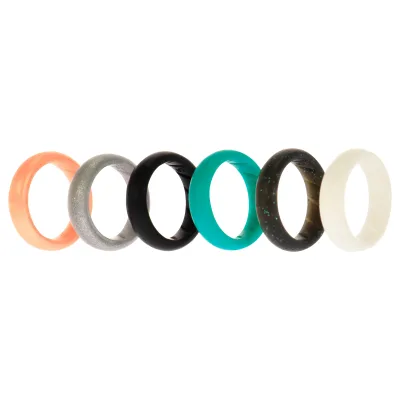 ROQ Silicone Wedding BR Solid Ring Set - Basic-Metal by ROQ for Women - 6 x 5 mm Ring