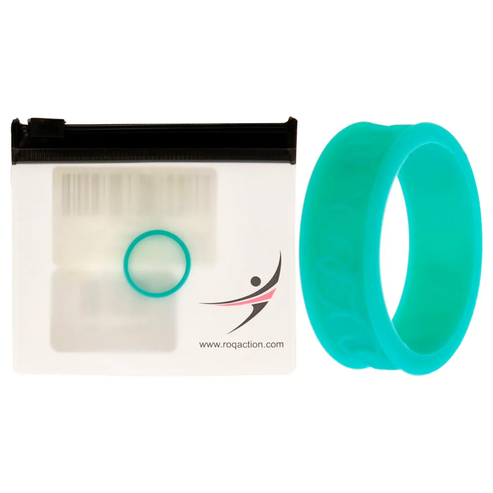 ROQ Silicone Wedding Flower Ring - Turquoise by ROQ for Women - 7 mm Ring